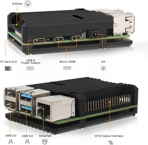 Корпус из алюминиевого сплава Raspberry Pi 4 Pi 4, компьютерная модель B, корпус с пассивным охлаждением, совместим с Raspberry Pi 4BB