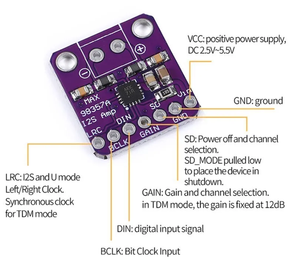 MAX98357 I2S modulo amplificatore Audio non filtrato classe D amplificazione supporta ESP32 Raspberry Pi - Product Image 2
