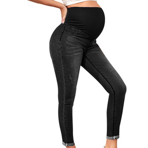 Hamile kadınlar için annelik Denim pantolon Ajustabel bel bandı gebelik Jean pantolon sıska Legging dipleri