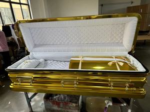 MA13 Quan Tài Mỹ Bằng Thép Sang Trọng Tráng Gương Màu Vàng Sáng Bóng - Product Image 3