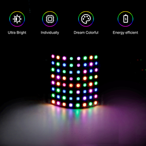 WS2812 SK6812 DC5V WS2812b 8x8 8x32 16x16 светодиодная матричная Гибкая RGB Пиксельная панель DIY программируемый экран - Product Image 3