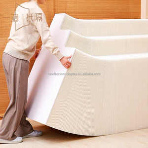 Popular Multi-Layer Design Long Shelf Easy Move Kraft Paper Shelves Foldable Display Flexible Floor Display <strong>Stand</strong> for Showroom - Product Image 6