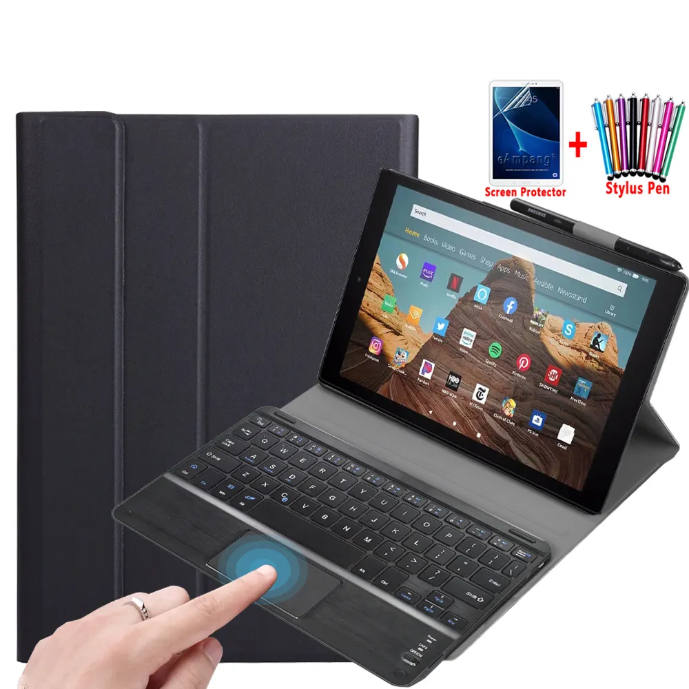 Tablet Met Toetsenbord En Pen 10 Inch Tablet Case Met Toetsenbord Voor Amazon Brand Hd 10