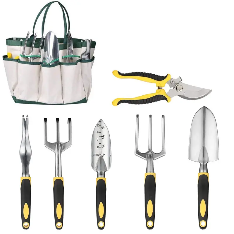 Kits d'outils à main de jardinage Outils de jardinage en fonte d'aluminium à usage intensif avec poignées ergonomiques Pelles pour le jardinage