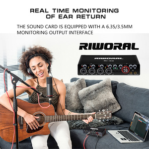 <strong>Audio</strong> Interface 4 Channel XLR <strong>Inputs</strong> Digital Portable 48V <strong>Microphone</strong> Studio Sound Card for PC Studio Recording For 24bit/192khz
