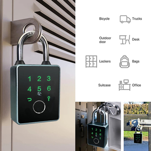 Usb充电应用控制指纹密码多重组合解锁迷你智能挂锁 - Product Image 5