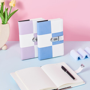 Diario de viaje de cuero Pu personalizado, cuadernos de escritura personal, planificador de negocios diario, Bloc de notas con cerradura de combinación - Product Image 2
