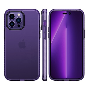 Matte Military Armor Shockproof Hydrid for Iphone14 case 13 Pro Max case Heavy Duty Translucent <strong>Cover</strong> - Product Image 1