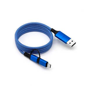 PD 60W Self-Coiling Magnetic Fast Charging <strong>Data</strong> Cable Nylon Combo <strong>Input</strong> Connectors for Type C Cellphone and iPhone 12 15 16