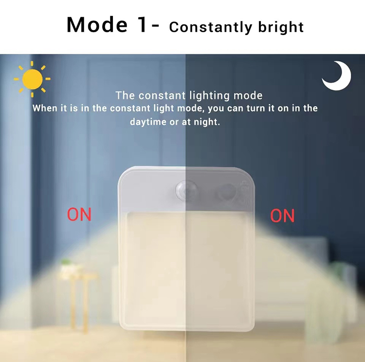 2022 PIR motion sensor night light 2 LED wall-mounted wardrobe closet bedroom cabinet human body sensor night light