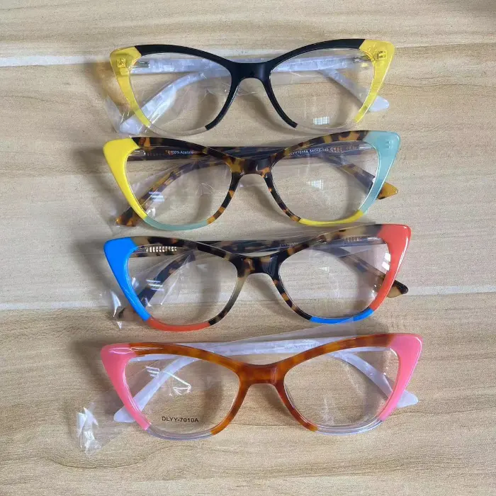 CAT 눈 스티칭 재료 다채로운 안경 공장 도매 안경 고품질 아세테이트 광학 안경 프레임
