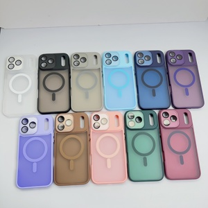 Manyetik telefon kılıfı Lens ile koruyucu Film mat sert Pc darbeye dayanıklı cep iphone kılıfları 17 Pro Max telefon kapağı - Product Image 6