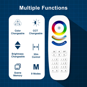 Пульт дистанционного управления GLEDOPTO 2,4G RF RGB + CCT 6 зон, совместимый с зигби-подсветкой и контроллерами, расстояние управления памятью сцены 30 м - Product Image 4