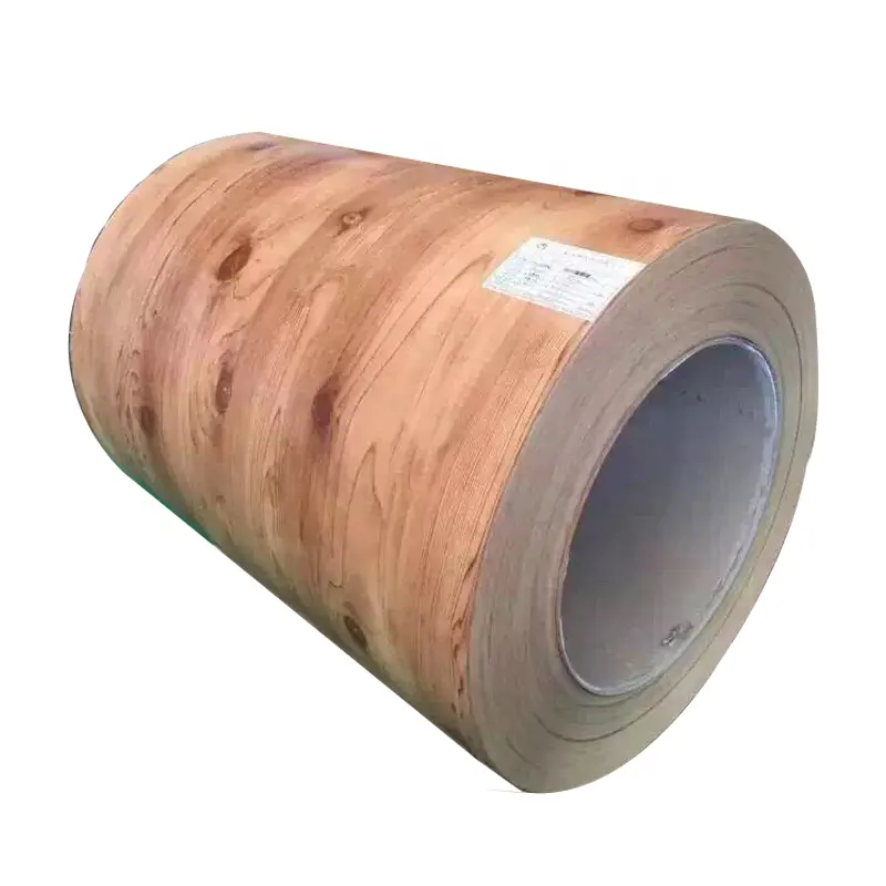 Bobina de acero galvanizado recubierto de color de madera de grano de madera ppgl ppgi con recubrimiento de aluminio y zinc