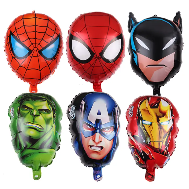 Cartoon Super Hero Captain Spider Man Iron Head Shape Foil Balloon per Baby Shower Boy Birthday Party Decoration Balloons