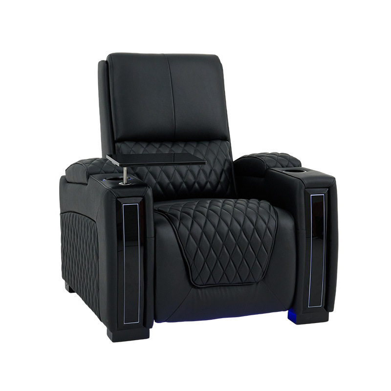 Sofá eléctrico negro discreto