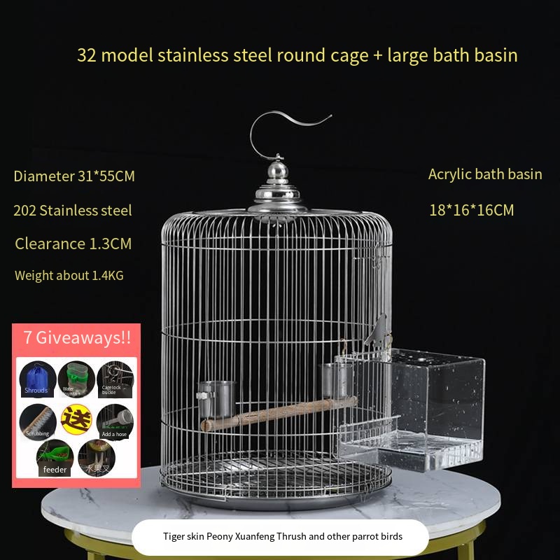 Cage à oiseaux modèle 32 + grande boîte de bain