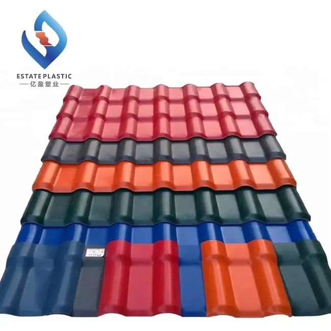 Estate plastic roof sheet price spanish type asa synthetic resin roof tiles