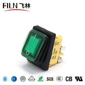 FILN Waterproof IP67 KCD4 DPST 4 Pins on OFF 24 Volt <strong>20</strong> <strong>Amp</strong> Illuminated Rocker <strong>Switch</strong> with Led Light - Product Image 3