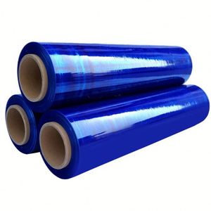 蓝色彩色聚乙烯/LLDPE拉伸塑料收缩包装薄膜20微米高品质托盘包装工厂价格 - Product Image 5