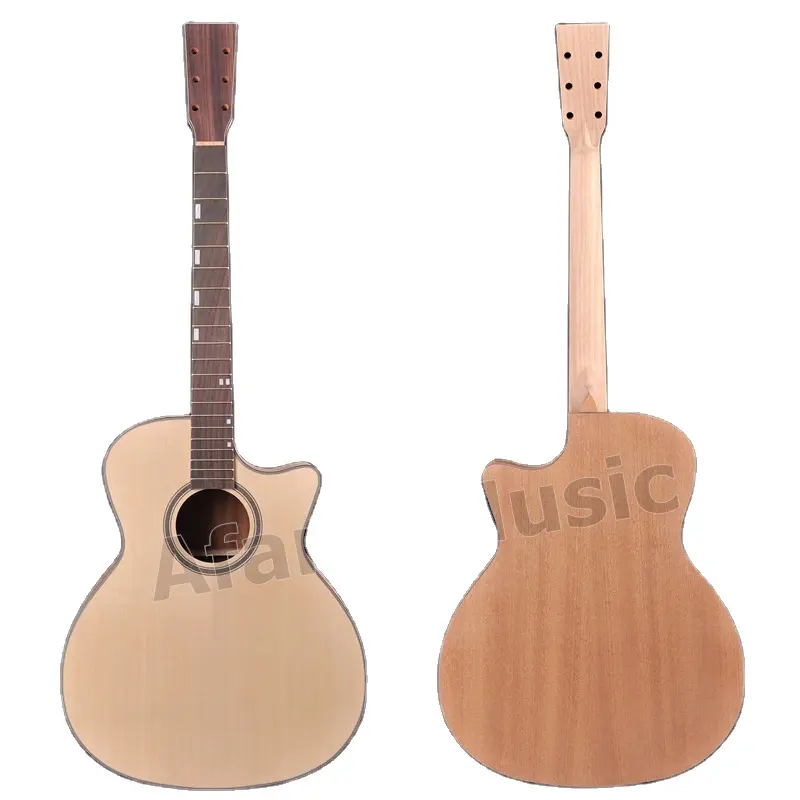Kit de guitarra acústica de 41 polegadas/de cima de pulverização/sapele de volta e lados/kit de violão diy afanti violão (AFA-953)