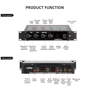 Professional 99DSP Digital <strong>Audio</strong> Console Mixer <strong>Microphone</strong> with Bluetooth Reverb Effect and Type C Cable for Stage Karaoke Use - Product Image 6
