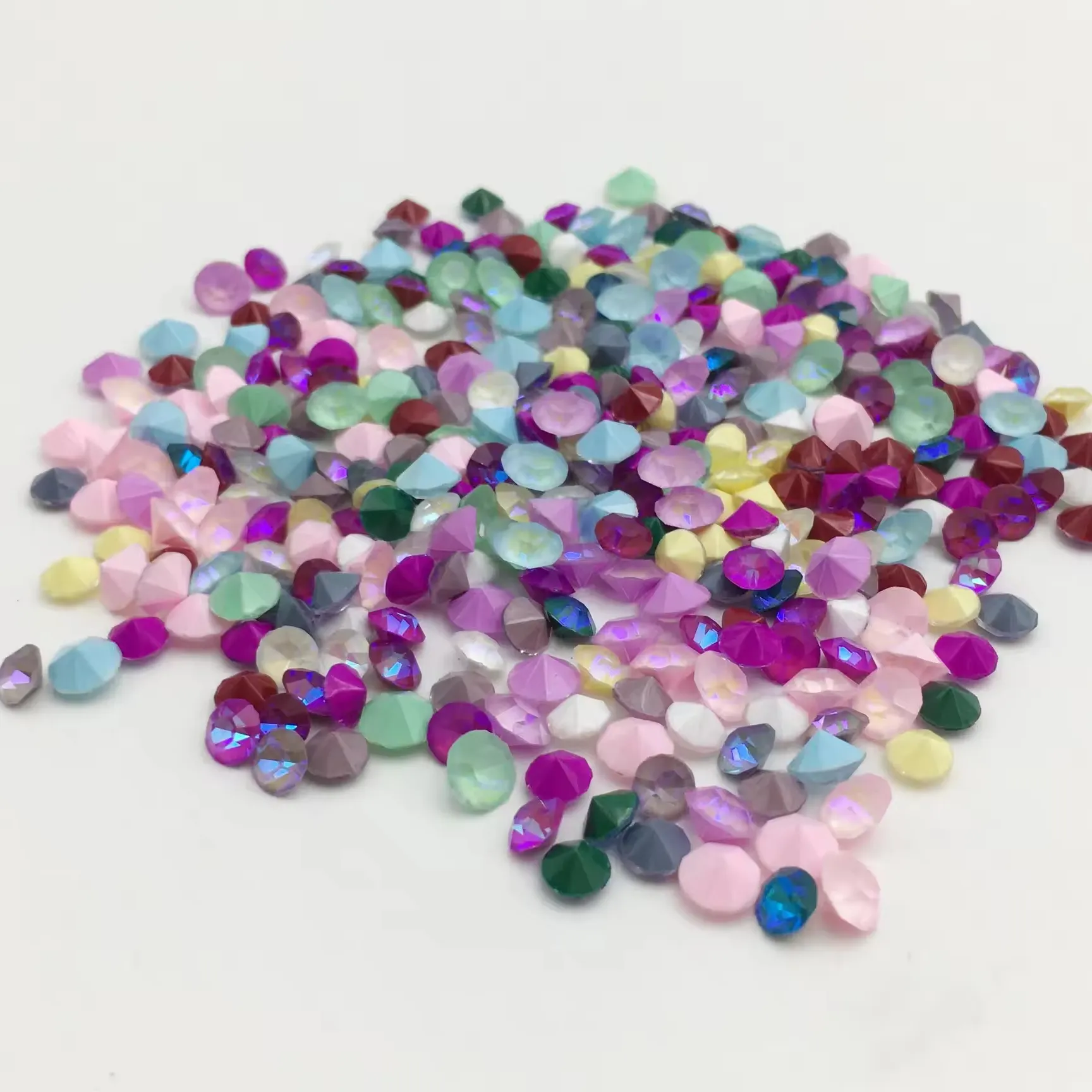 Colorful Loose Glass Diamonds Mocha AB Rhinestones for DIY Ring Earrings Hairpin Shoes Bags Garments with round Shape Accessory