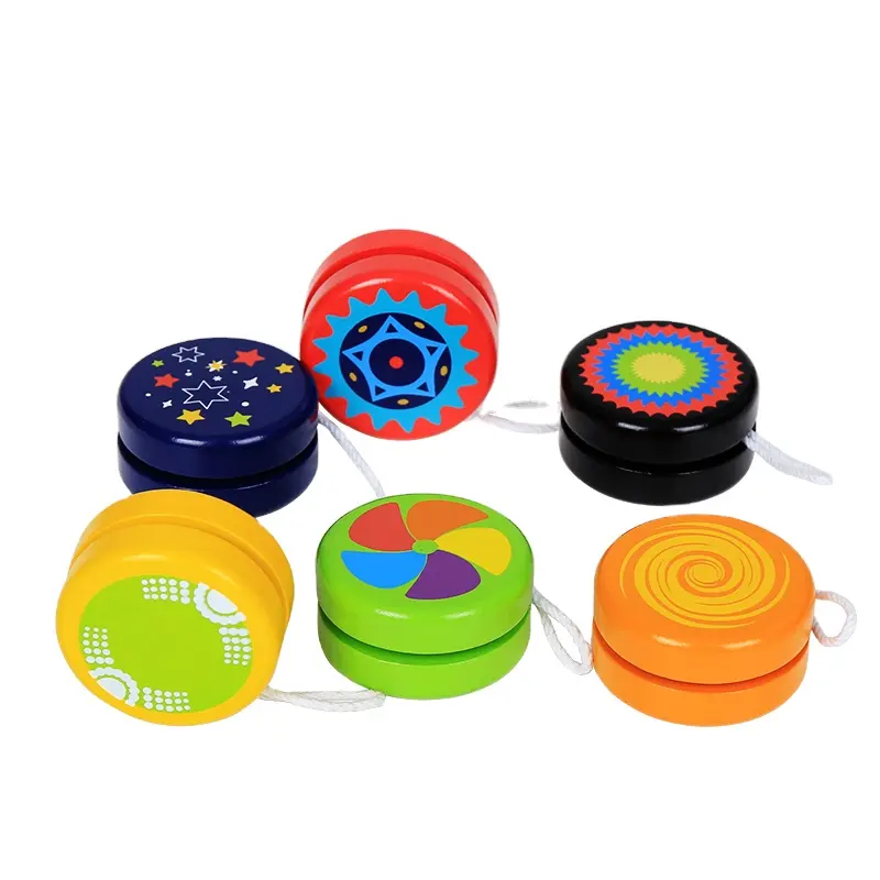 Yoyo-Juego de Pelota al aire libre para niños, juguete de yoyo de madera para 3 +