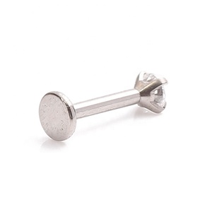 Fuxuan titanyum dahili dişli Prong seti CZ Labret çiviler Piercing Tragus - Product Image 4