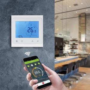 Termostato de calefacción de suelo eléctrico programable de 16A, controlador de temperatura, pantalla táctil LCD con retroiluminación, función de Control de voz - Product Image 3