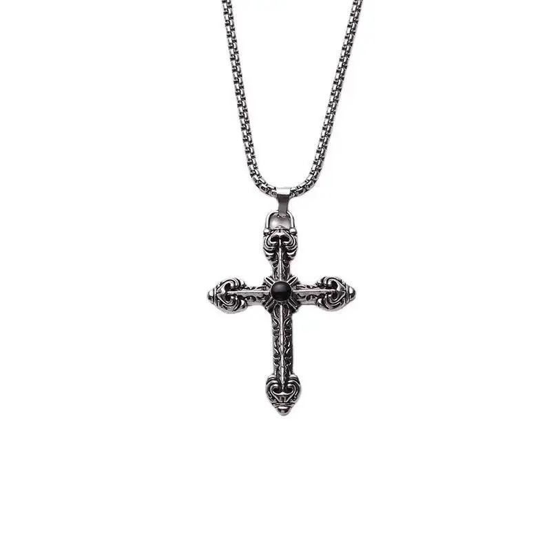 Винтажный крест кулон ожерелье модный тренд хип-хоп ожерелье