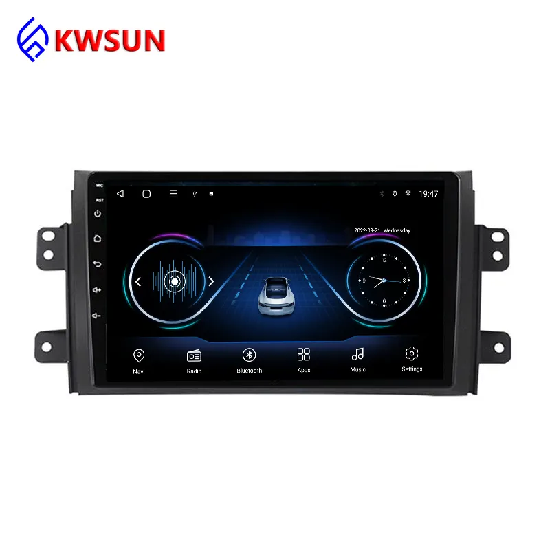 Pemutar DVD Radio Mobil Android 10 4G LTE untuk Suzuki SX4 2006 2007 2008 2009 2010 2011 2012 GPS BT Navigasi Stereo