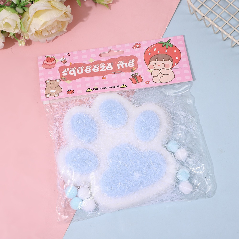 12cm blue white flocking cat claw thickened
