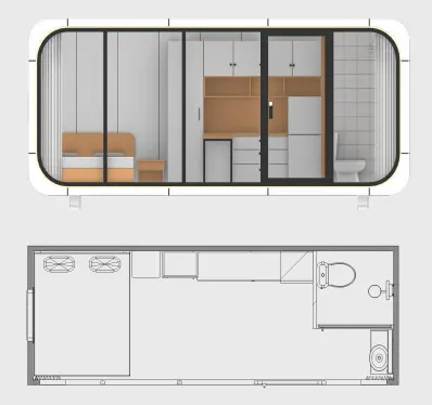 Economic Mobile Cabin Prefab Capsule Hotel Apple Cabin Container House