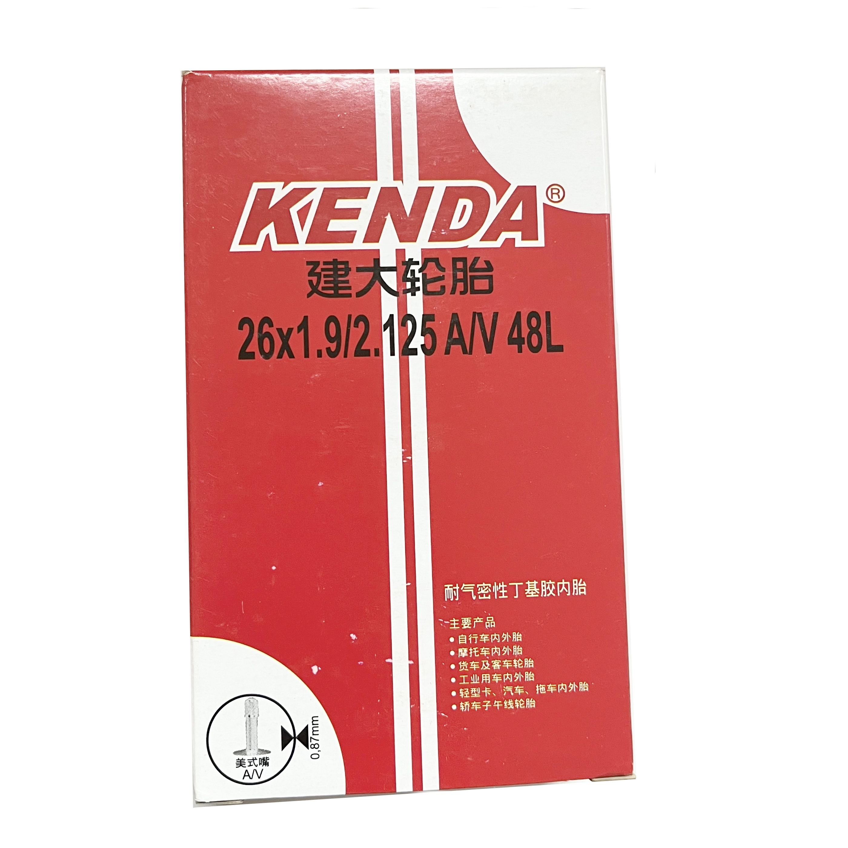 26X1.9สีดำ/2.125 48L AV