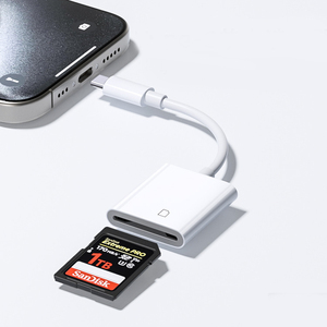 USB C 2-in-1 USB kart okuyucu adaptör dönüştürücü C mikro tek Port iPhone iPad mikro SD kart kamera okuyucu adaptörü için Apple - Product Image 5