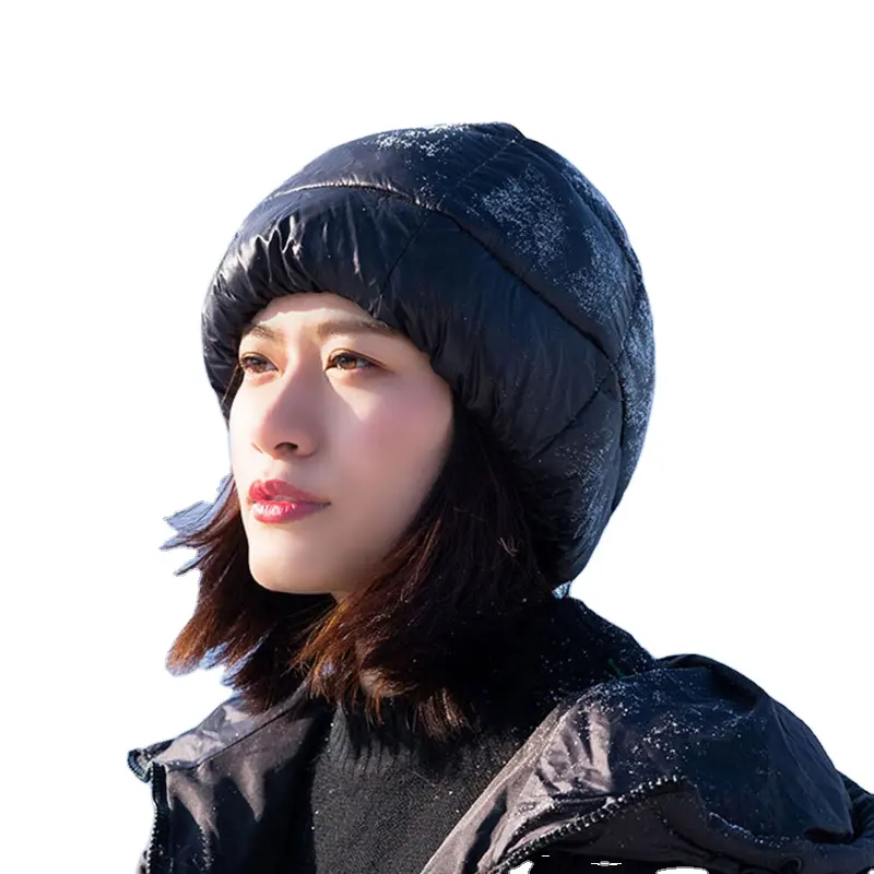 Mùa Đông Ngoài Trời Ấm Xuống Hat Windproof Trọng Lượng Nhẹ Không Thấm Nước 90 Vịt Xuống Beanie Người Lớn Lạnh Hat