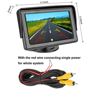4.3&quot; Screen for Rear View <strong>Reverse</strong> Camera TFT <strong>LCD</strong> <strong>Display</strong> HD Digital Color 4.3 Inch PAL/NTSC with Suction Mount Car Monitor - Product Image 2