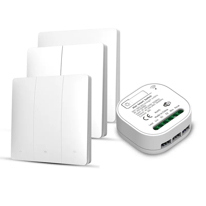 Tuya Smart Switch Geen Batterij Nodig Waterdichte Drukknop Panel Wifi Draadloze Afstandsbediening Timing Relais Aleax Wandschakelaar