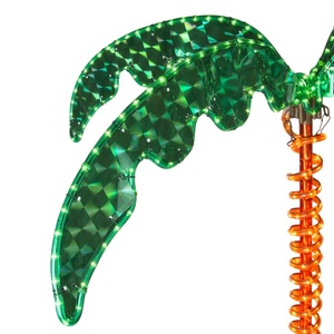 7ft tropikal <span class=keywords><strong>LED</strong></span> ipi ışık palmiye ağacı işıklı holografik gövde ve yaprakları - Product Image 1