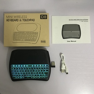 Miniteclado inalámbrico con luces LED de colores, teclado estándar D 8 RF/BT 2,4G Air Mouse, pantalla táctil, Blanco/negro - Product Image 6