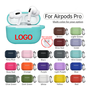 Sıcak satış renkli silikon koruyucu cilt kapak kılıf için kanca ile Airpods Pro kulaklık kulaklık Caver - Product Image 1
