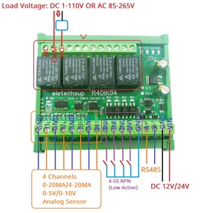 R4DIK04 4-20MA ingresso analogico corrente 4AI-4DI-4DO analogico misto digitale modulo Modbus RTU RS485 relè tensione corrente ADC - Product Image 4