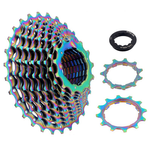 OEM/ODM BUCKLOS铬钼钢电镀彩色超轻公路自行车飞轮8/9/10速11-28t自行车盒 - Product Image 1