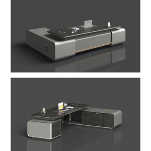 MDF de pintura moderna de gama alta 3200 con LED y escritorio CEO de sistema de alimentación para escritorio de computadora de oficina Boss - Product Image 6
