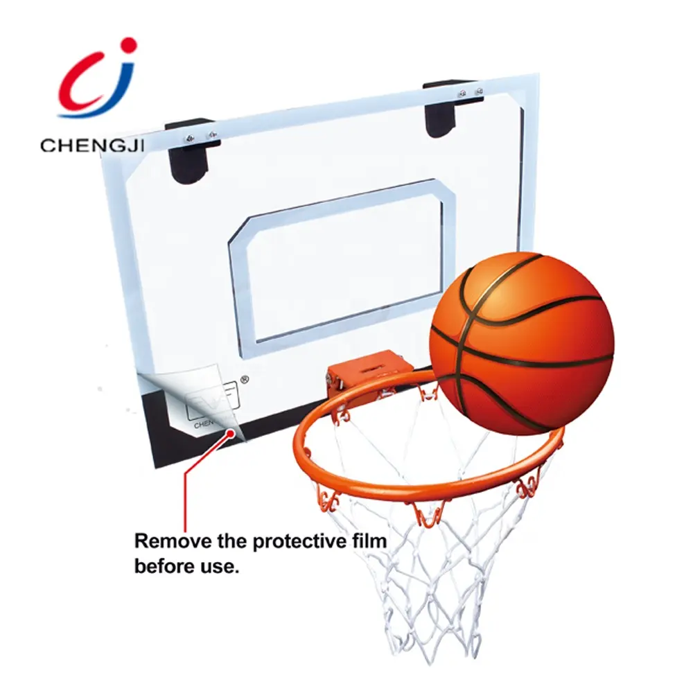 Anillo de baloncesto para interior y exterior para niños, juego de tablero de baloncesto de plástico con aro colorido