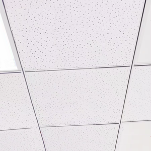 Rejilla de techo de oficina de diseño moderno con características de absorción de sonido ignífugas a prueba de humedad, baldosas cuadradas de lana de roca - Product Image 2