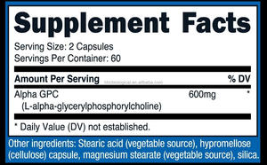 High-Potency <strong>Alpha</strong> GPC Brain Supplement Enhanced Cognitive Function Brain Health Vegan Capsule GMP Certified - Product Image 4