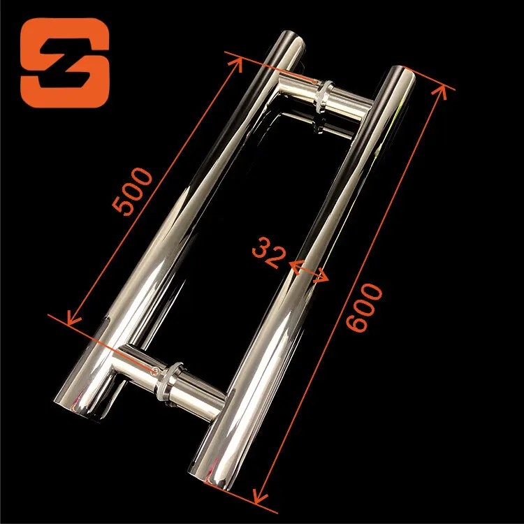 Нержавеющая сталь, сдвижная стеклянная панелька для пуш-ап по индивидуальному заказу Ручка Форма H для стеклянной двери