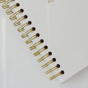 Design personalizzato tessuto rilegato a spirale copertura in lino A5 Planner copertina rigida diario per scrivere diario - Product Image 3